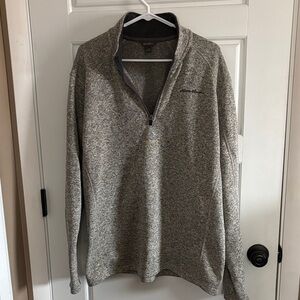 Eddie Bauer Men's Heathered Gray Zip-Up Sweater